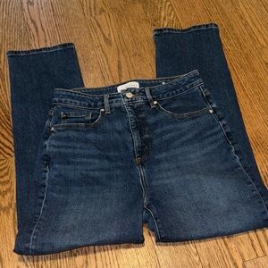 Dark Blue Denim Jeans Loft Stretchy Size 28/6